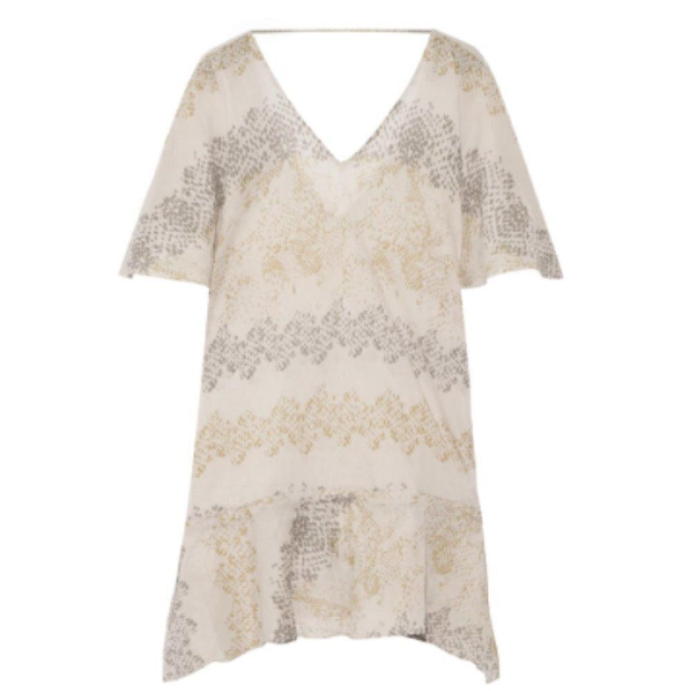 NWT Vix by Paula Hermanny Angel Print Caftan Swimsuit Coverup Sz. M